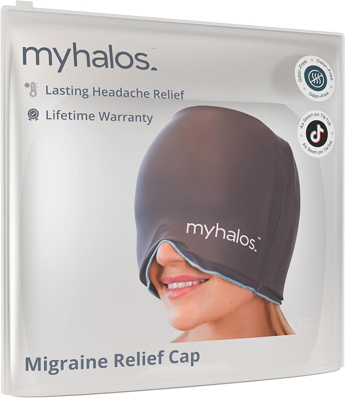Migraine & Headache Relief Cap, 30% More Gel, Hot & Cold Ice Wrap