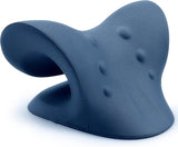 Neck and Shoulder Relaxer, Cervical Traction Device for TMJ Pain Relief and Cervical Spine Alignment, Chiropractic Pillow, Neck Stretcher (Dark Blue)