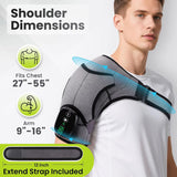 Heated Shoulder Brace, Shoulder Heating Pad with Massage, Electric Cordless Heated Shoulder Wrap with 3 Heating & Vibration Levels, Vibration Heated Shoulder Massager for Men Women Relaxation