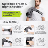 Heated Shoulder Brace, Shoulder Heating Pad with Massage, Electric Cordless Heated Shoulder Wrap with 3 Heating & Vibration Levels, Vibration Heated Shoulder Massager for Men Women Relaxation