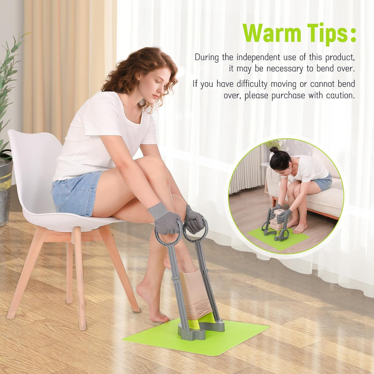 Compression Sock Aid Device | with Silicone anti Slip Mat