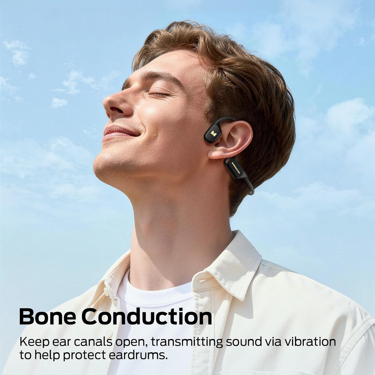 Open Ear BC300 Swimming Headphones, Open-Ear Bone Conduction Headphones, Bluetooth 6.0 & 32GB MP3, IPX8 Waterproof Sport Earbuds with 10H Playtime (Black)