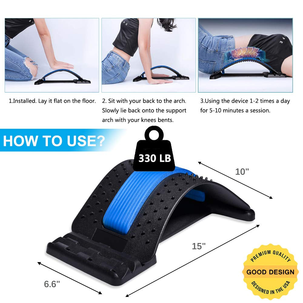 Back Stretcher for Lower Back Pain Relief,3 Level Lumbar Board