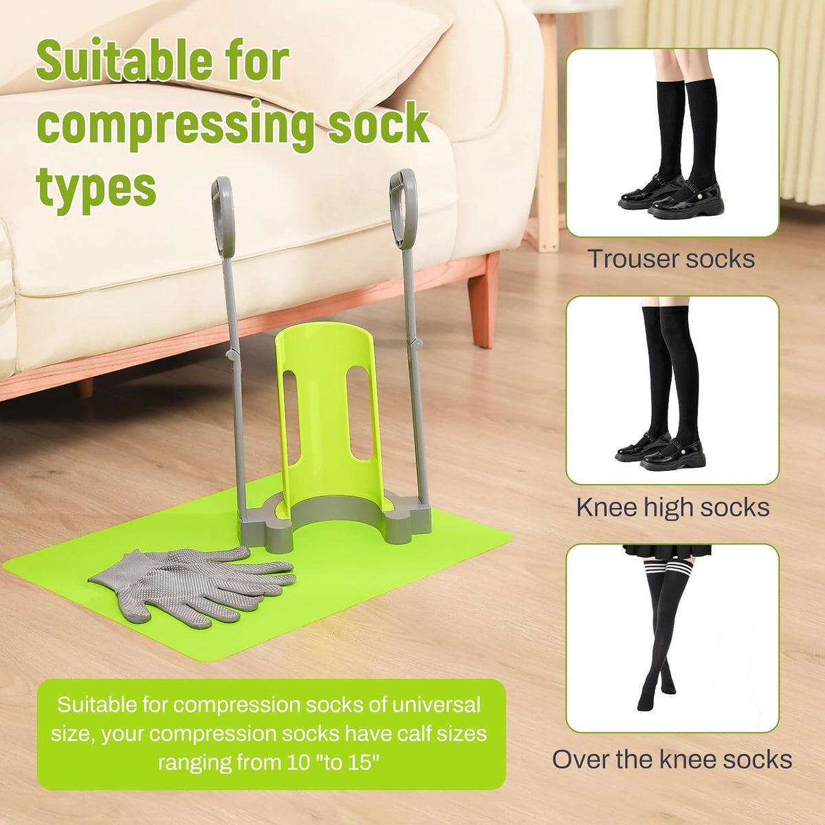 Compression Sock Aid Device | with Silicone anti Slip Mat