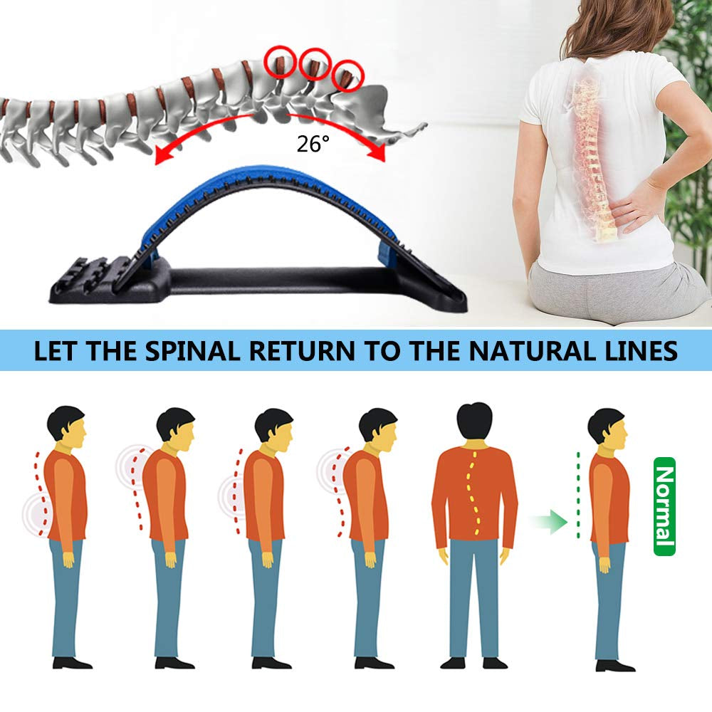 Back Stretcher for Lower Back Pain Relief,3 Level Lumbar Board