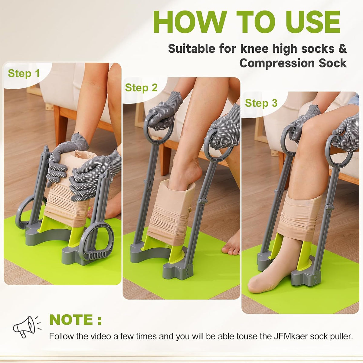 Compression Sock Aid Device | with Silicone anti Slip Mat