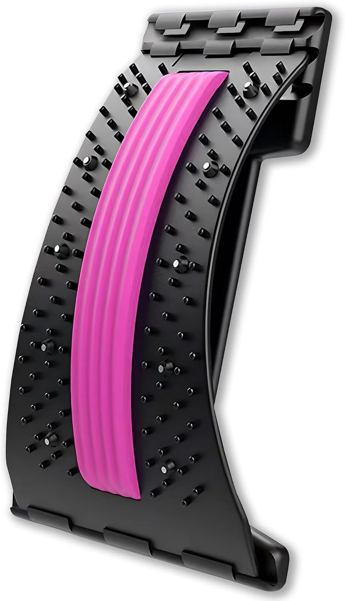 4-Level Back Stretcher, Lumbar Support for Muscle Relief (Pink)