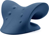 Neck and Shoulder Relaxer, Cervical Traction Device for TMJ Pain Relief and Cervical Spine Alignment, Chiropractic Pillow, Neck Stretcher (Dark Blue)
