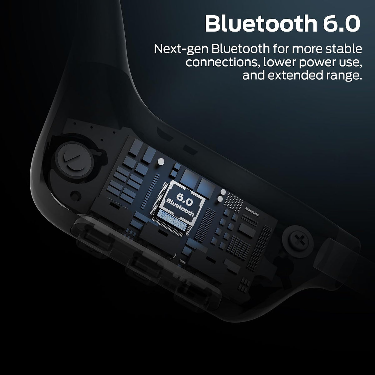 Open Ear BC300 Swimming Headphones, Open-Ear Bone Conduction Headphones, Bluetooth 6.0 & 32GB MP3, IPX8 Waterproof Sport Earbuds with 10H Playtime (Black)