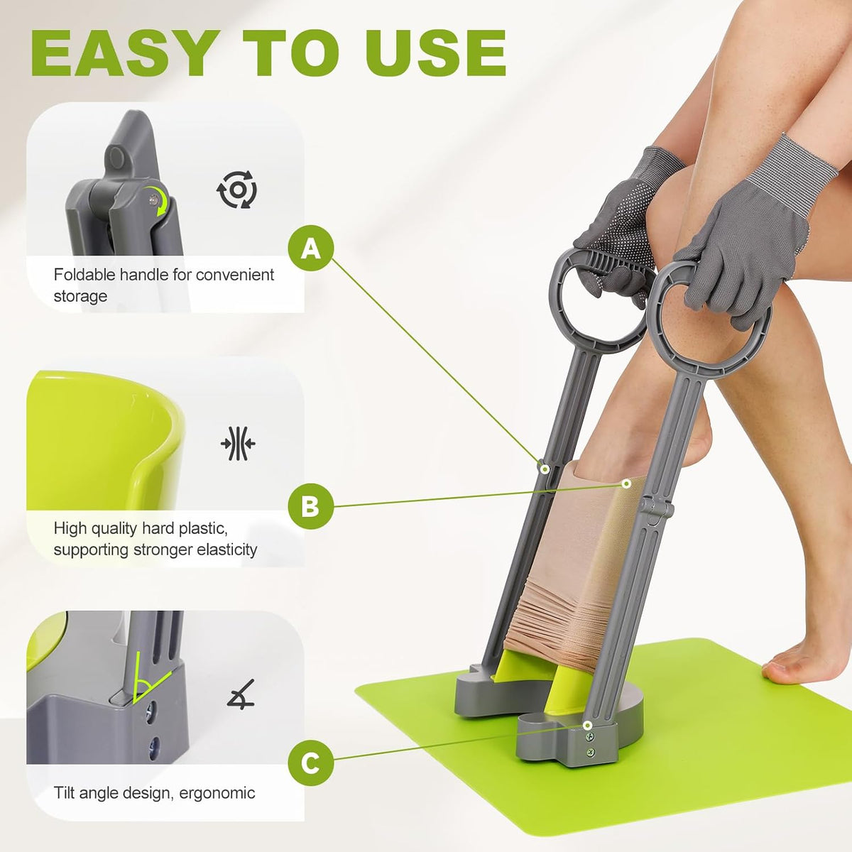 Compression Sock Aid Device | with Silicone anti Slip Mat