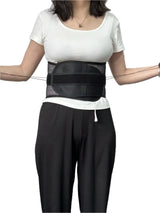Breathable mesh lumbar belt with adjustable tension cords