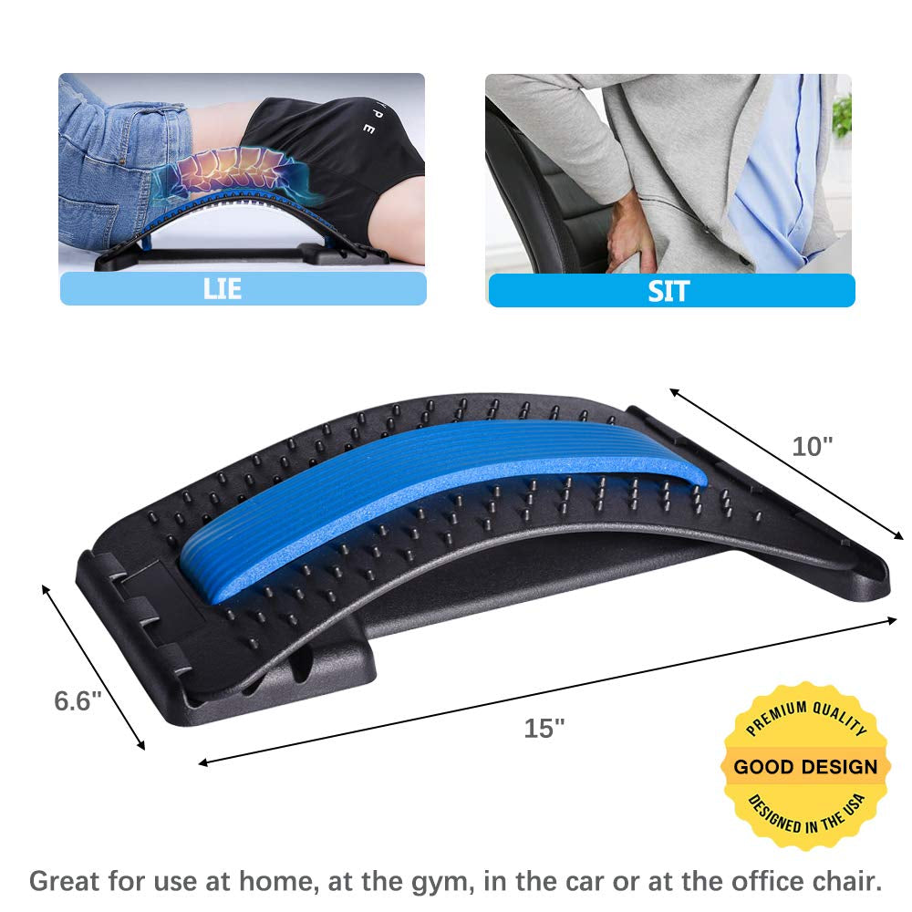 Back Stretcher for Lower Back Pain Relief,3 Level Lumbar Board