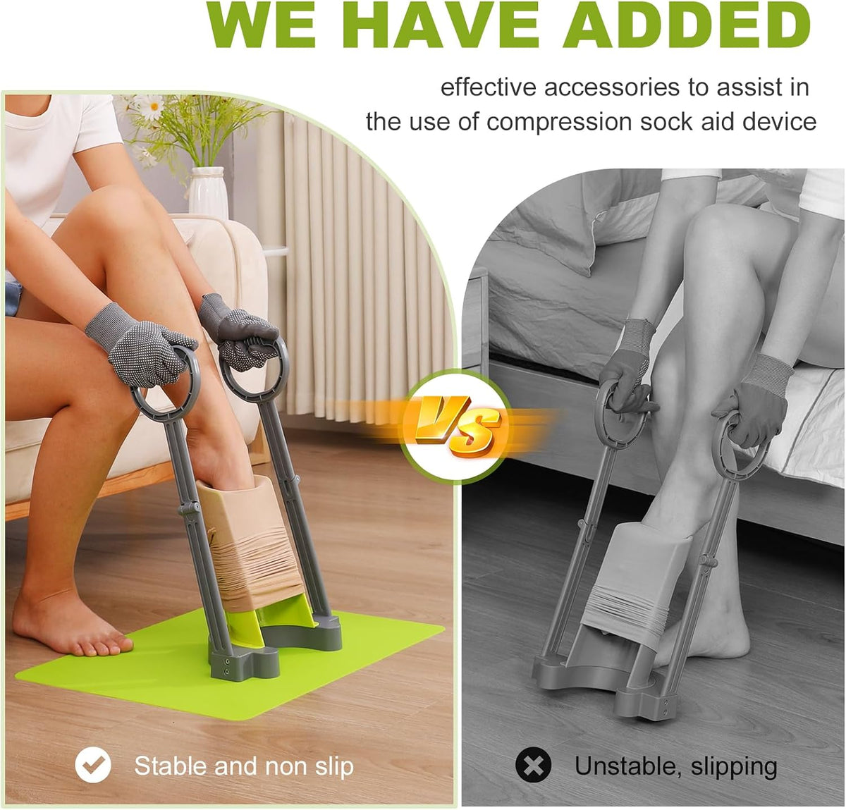 Compression Sock Aid Device | with Silicone anti Slip Mat