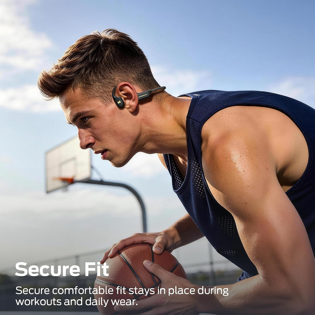 Open Ear BC300 Swimming Headphones, Open-Ear Bone Conduction Headphones, Bluetooth 6.0 & 32GB MP3, IPX8 Waterproof Sport Earbuds with 10H Playtime (Black)