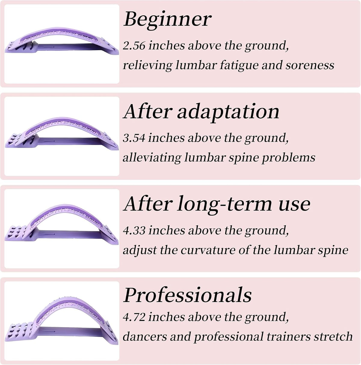 4-Level Back Stretcher for Lumbar Support (Blue)