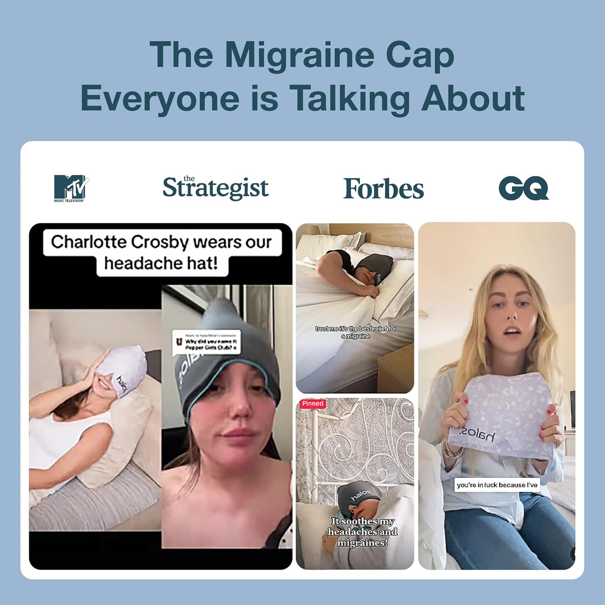 Migraine & Headache Relief Cap, 30% More Gel, Hot & Cold Ice Wrap