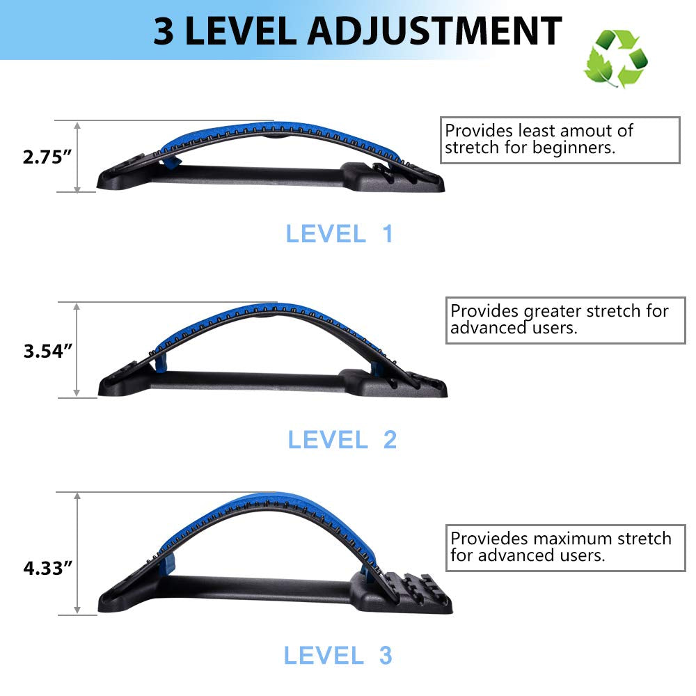 Back Stretcher for Lower Back Pain Relief,3 Level Lumbar Board