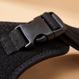 Close-up of the buckle and breathable fabric